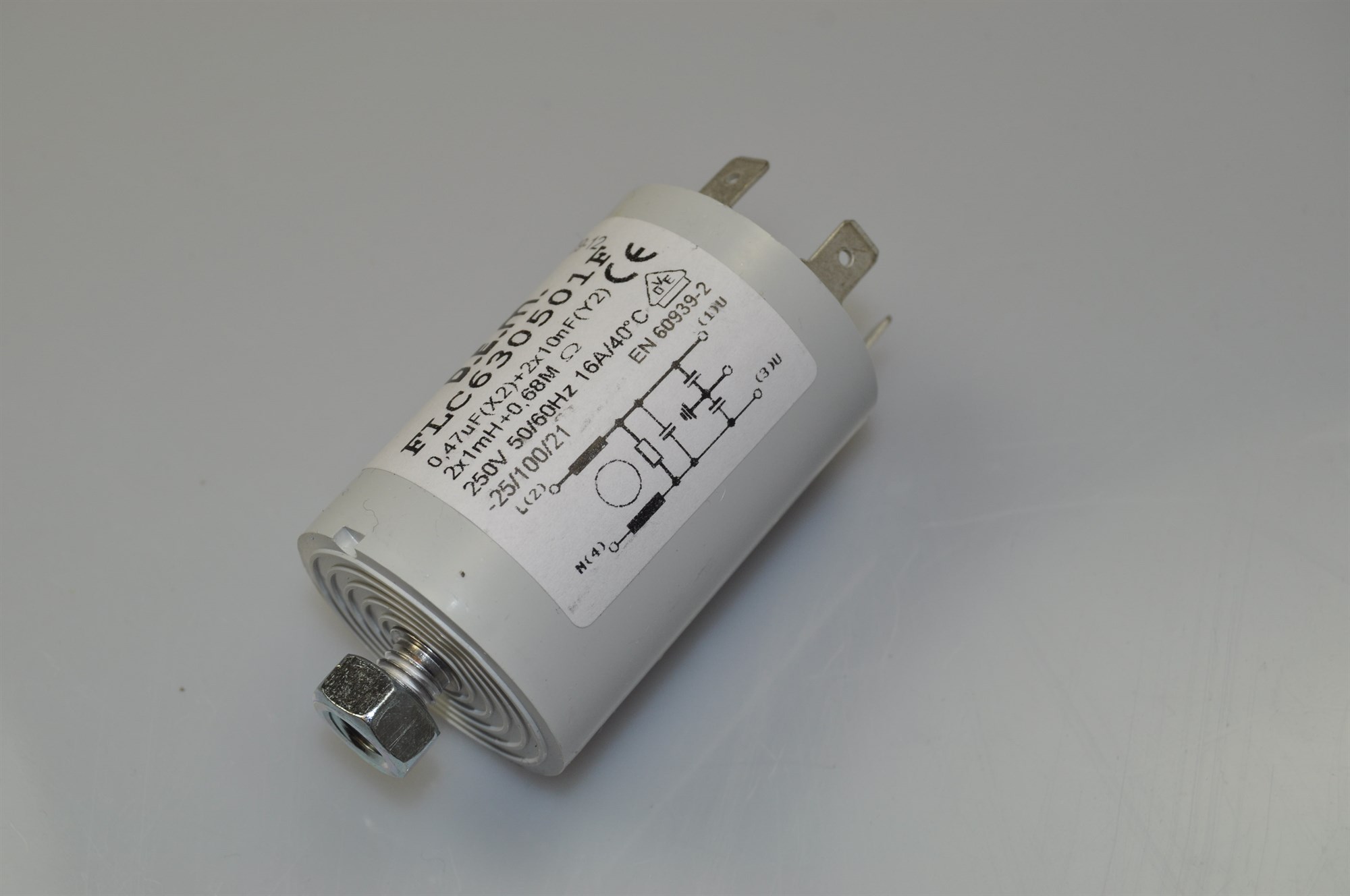 Entstörkondensator, universal Geschirrspüler - 0,47 uF (2 x 0,01 uF + 2 x 1  mH + 1 M )
